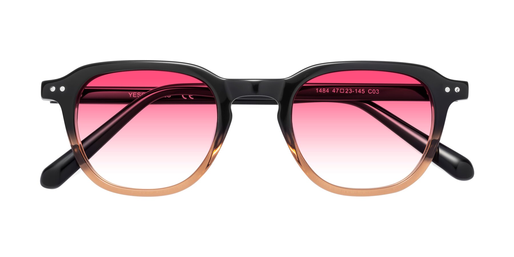 Folded Front of 1484 in Gradient Brown with Pink Gradient Lenses