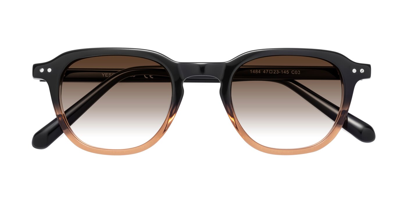1484 - Gradient Brown Gradient Sunglasses