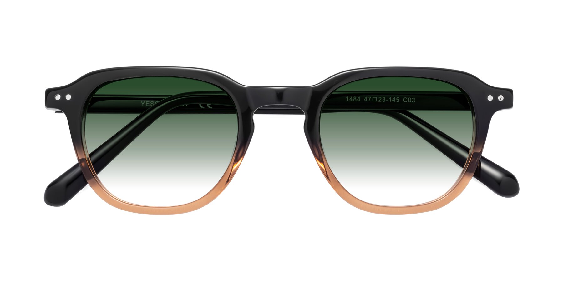 Folded Front of 1484 in Gradient Brown with Green Gradient Lenses