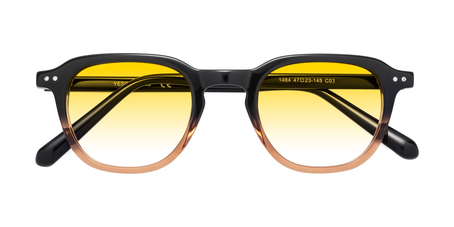 Folded Front of 1484 in Gradient Brown with Yellow Gradient Lenses