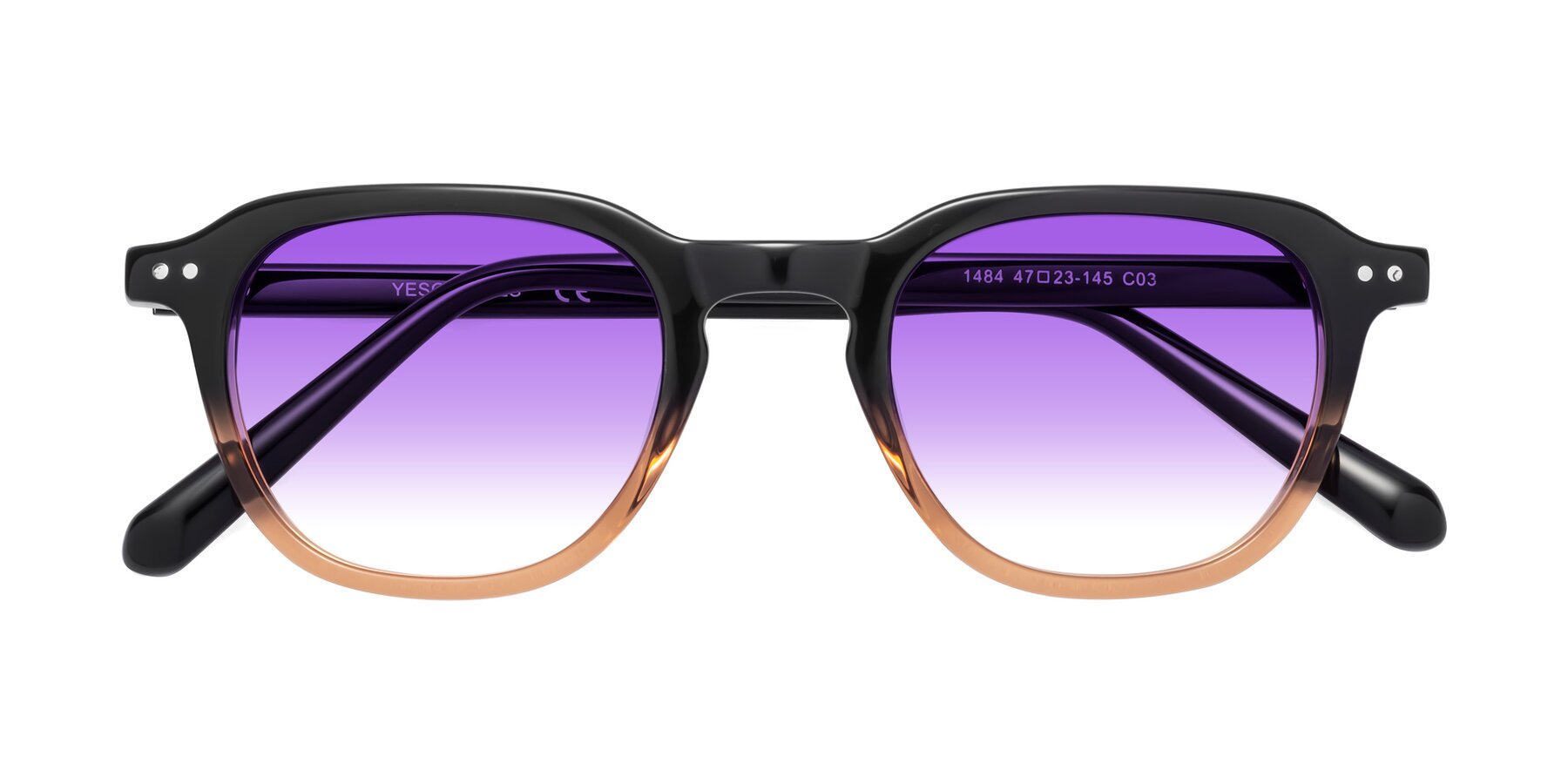 Folded Front of 1484 in Gradient Brown with Purple Gradient Lenses