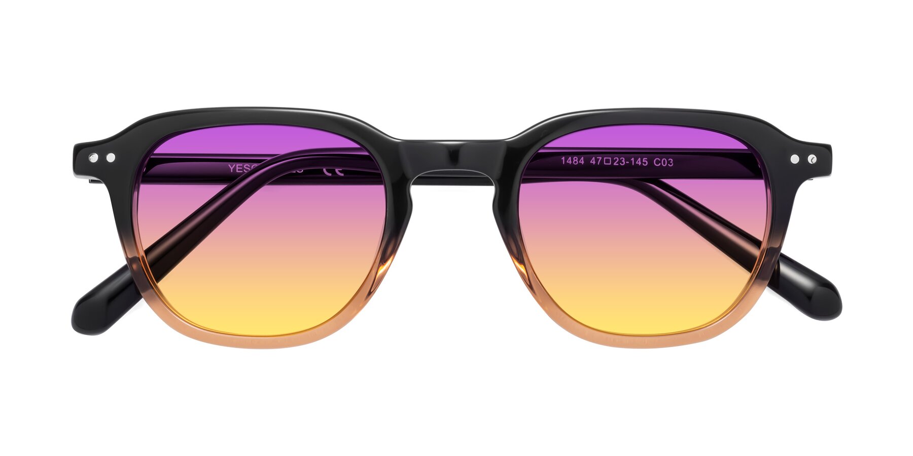Folded Front of 1484 in Gradient Brown with Purple / Yellow Gradient Lenses