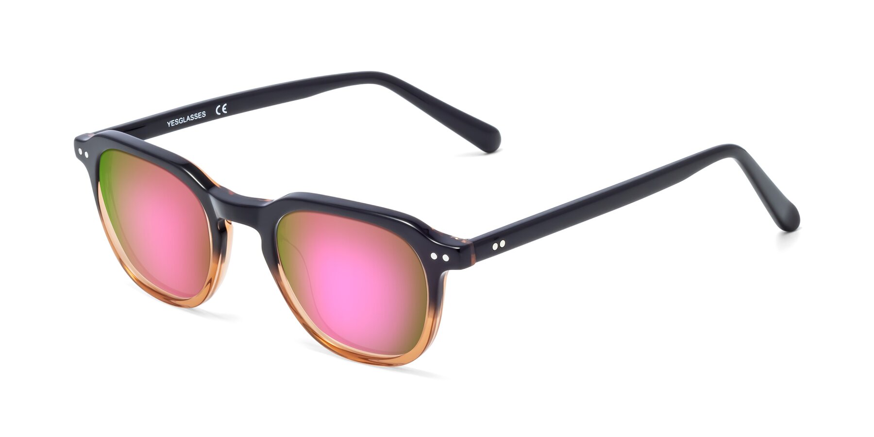 Angle of 1484 in Gradient Brown with Pink Mirrored Lenses