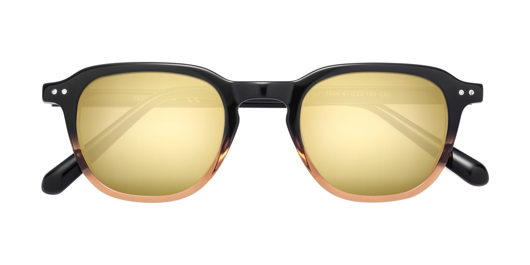 Folded Front of 1484 in Gradient Brown with Gold Mirrored Lenses
