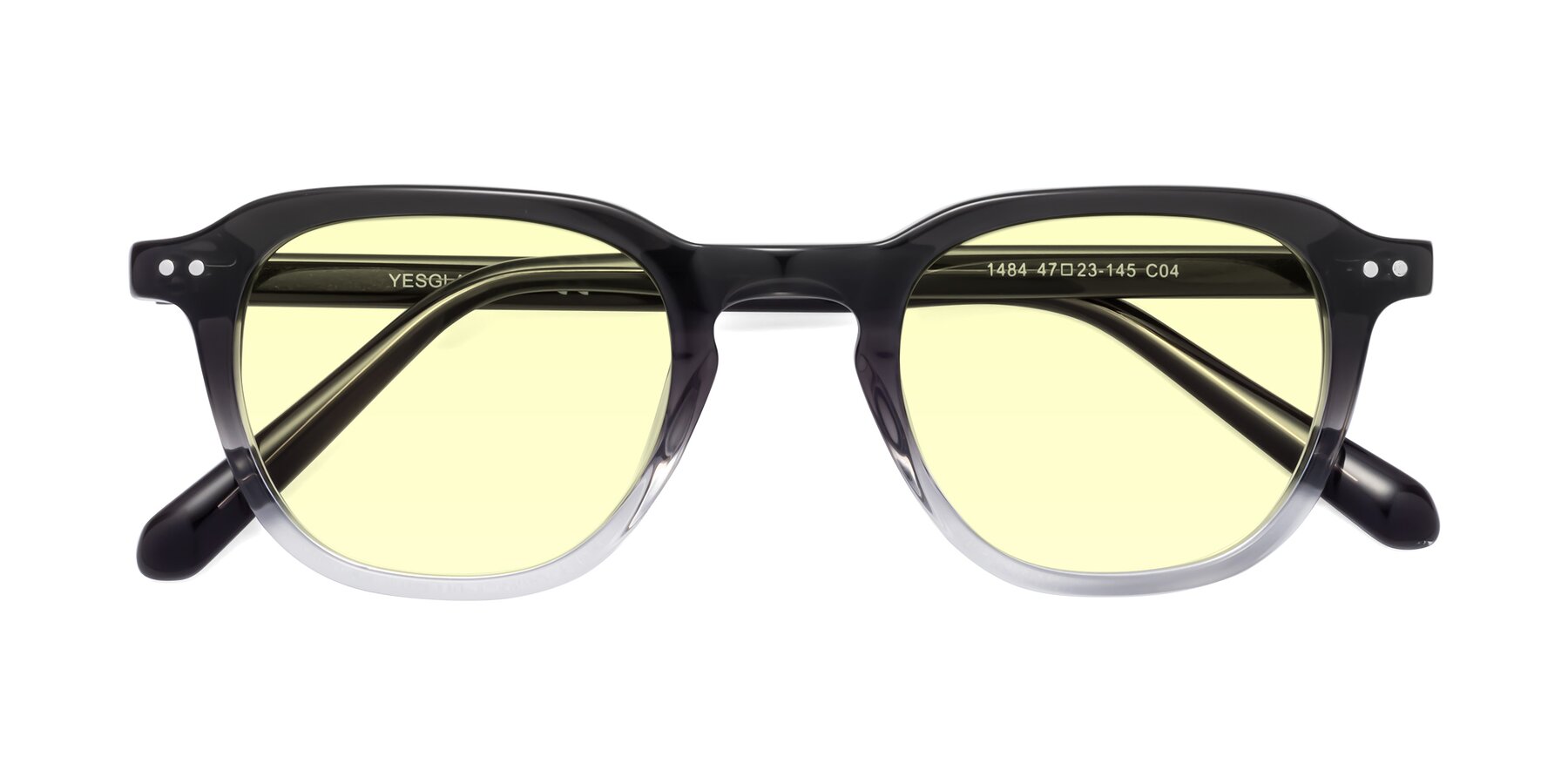 Folded Front of 1484 in Gradient Gray with Light Yellow Tinted Lenses