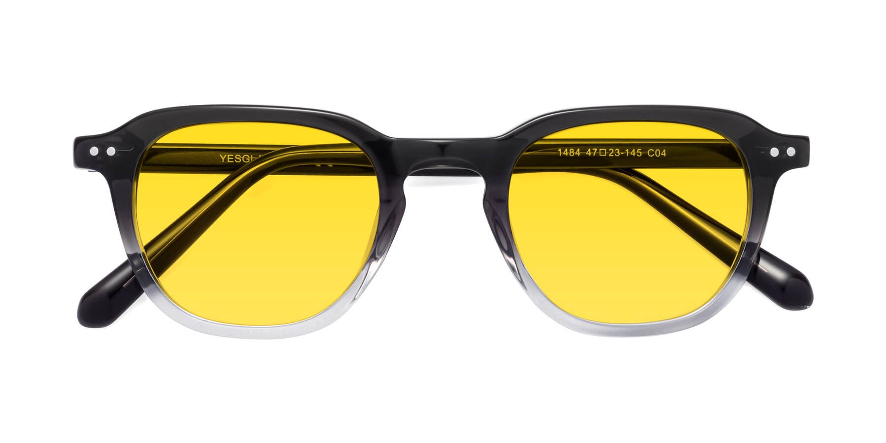 Folded Front of 1484 in Gradient Gray with Yellow Tinted Lenses
