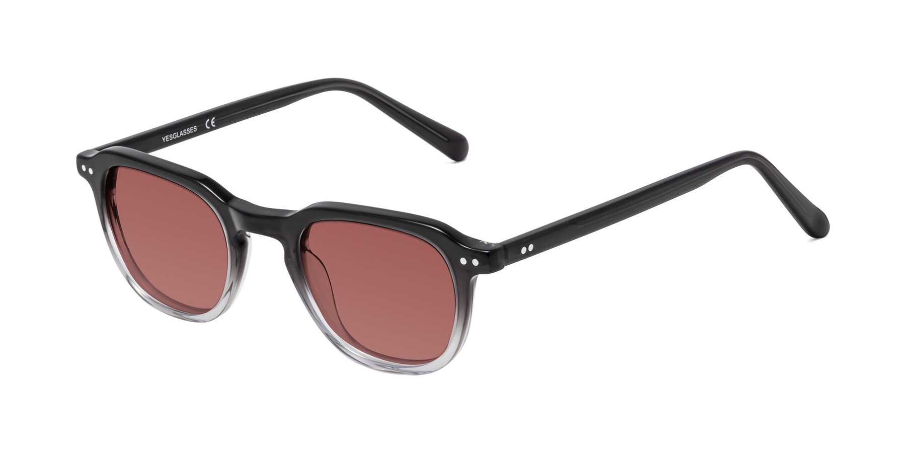 Angle of 1484 in Gradient Gray with Garnet Tinted Lenses