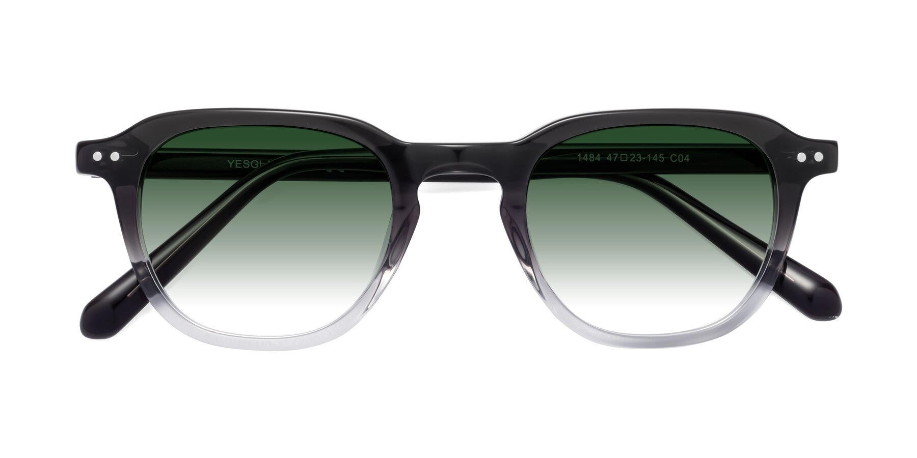 Folded Front of 1484 in Gradient Gray with Green Gradient Lenses