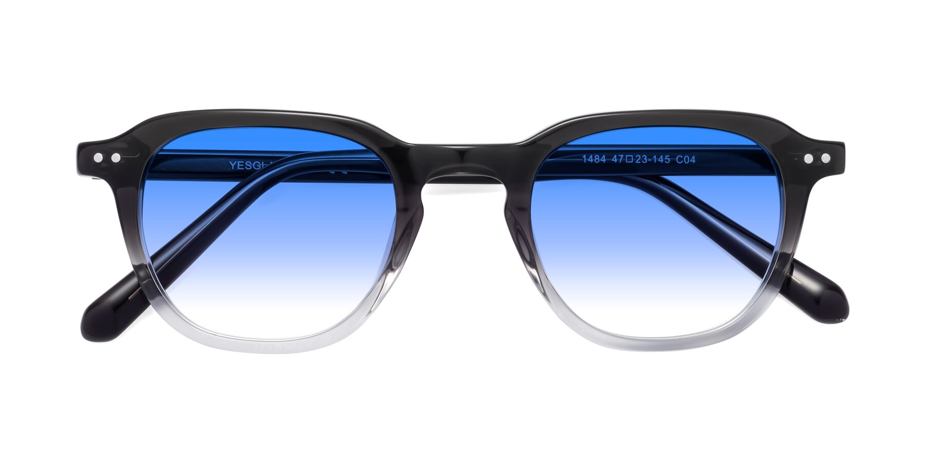 Folded Front of 1484 in Gradient Gray with Blue Gradient Lenses