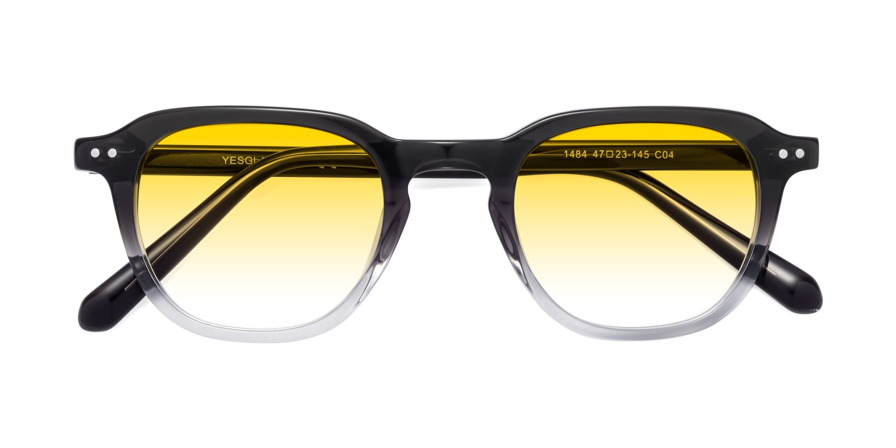 Folded Front of 1484 in Gradient Gray with Yellow Gradient Lenses