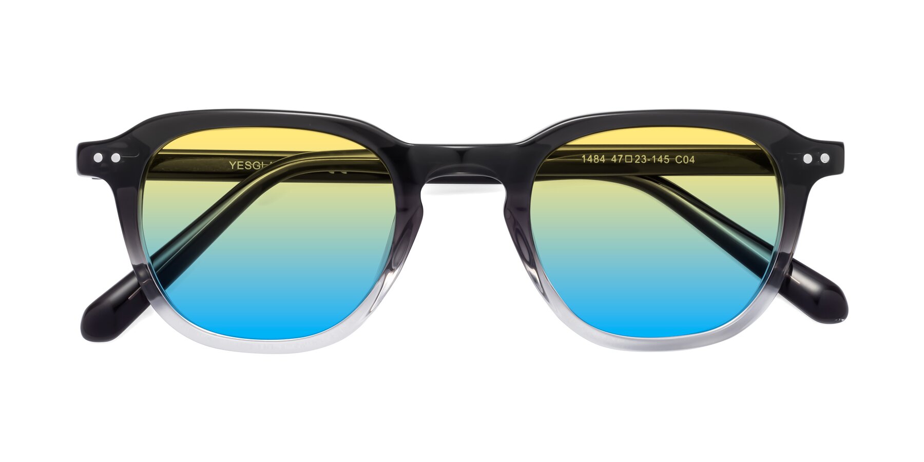 Folded Front of 1484 in Gradient Gray with Yellow / Blue Gradient Lenses
