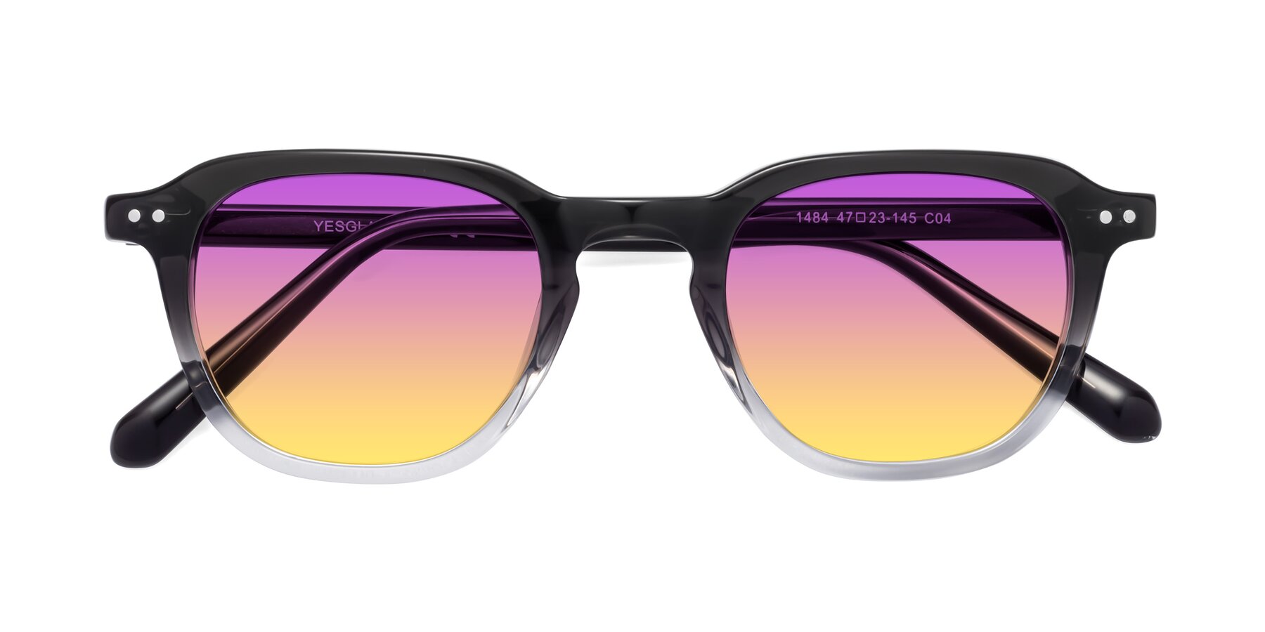 Folded Front of 1484 in Gradient Gray with Purple / Yellow Gradient Lenses