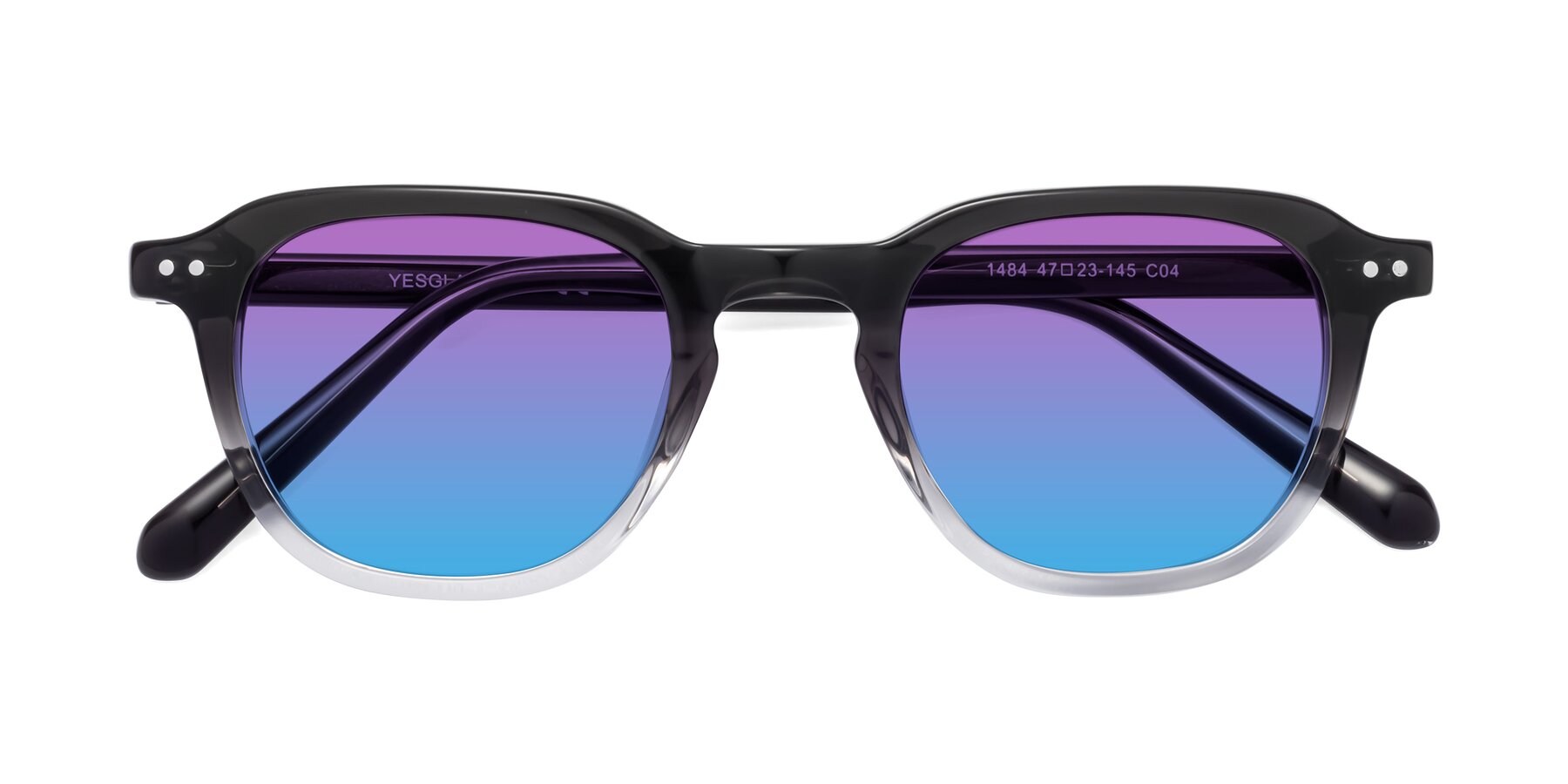 Folded Front of 1484 in Gradient Gray with Purple / Blue Gradient Lenses