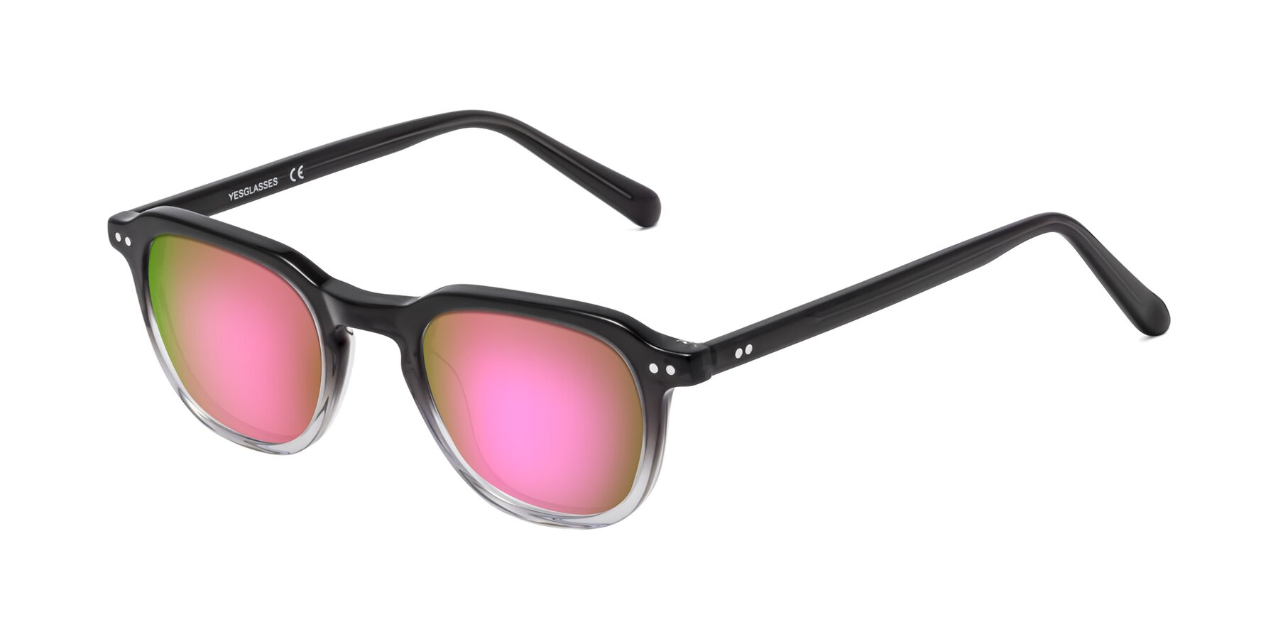 Angle of 1484 in Gradient Gray with Pink Mirrored Lenses