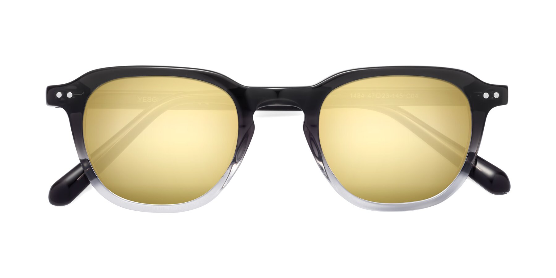 Folded Front of 1484 in Gradient Gray with Gold Mirrored Lenses