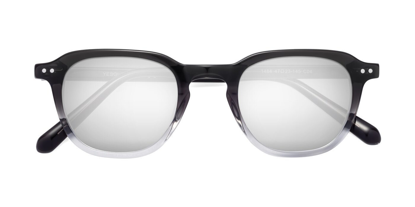 1484 - Gradient Gray Flash Mirrored Sunglasses