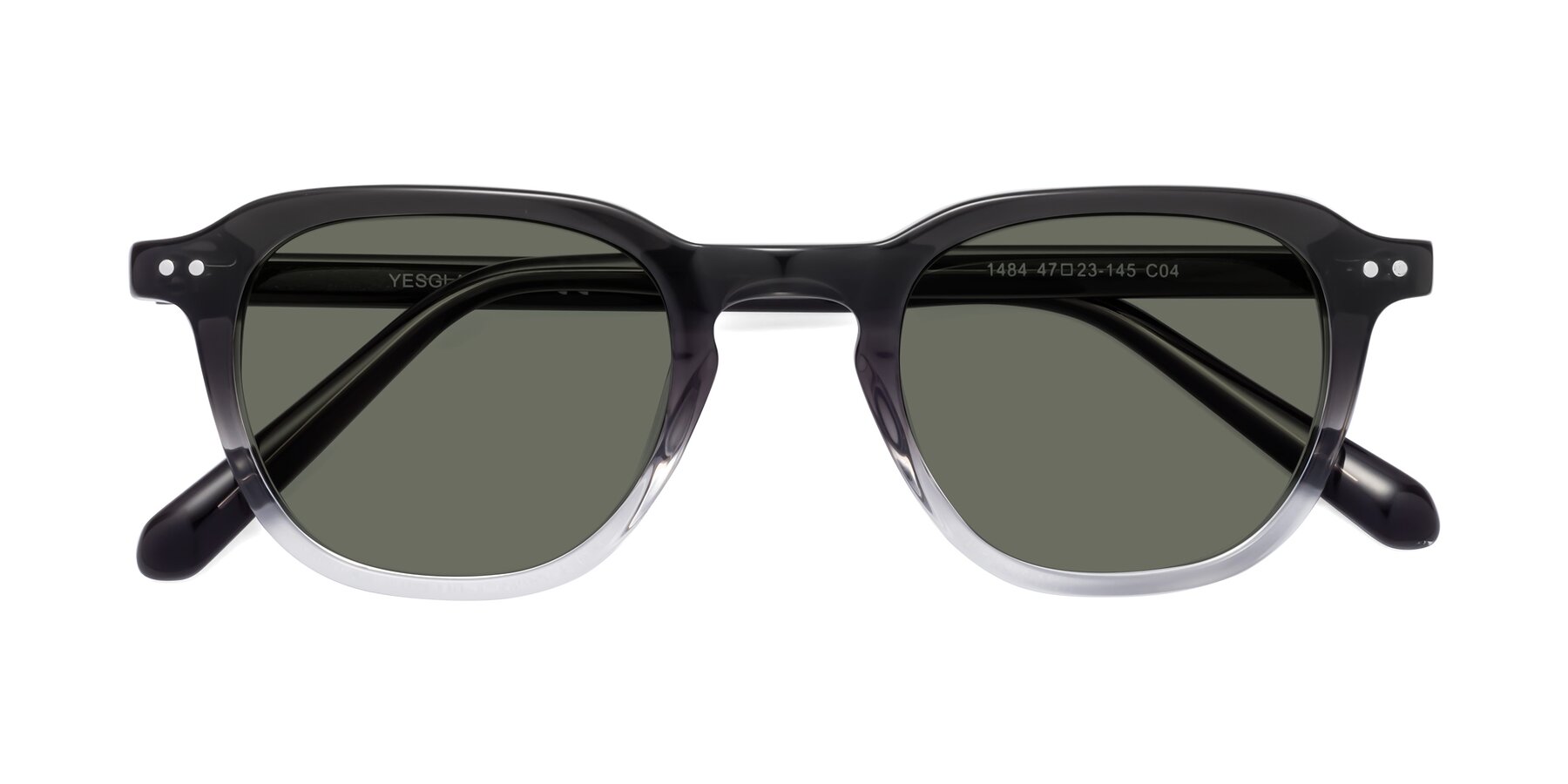 Folded Front of 1484 in Gradient Gray with Gray Polarized Lenses