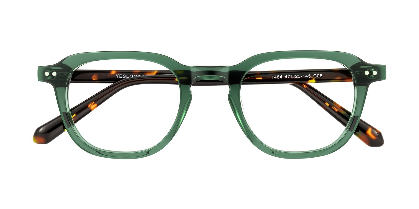 1484 - Green/Tortoise Blue Light Glasses