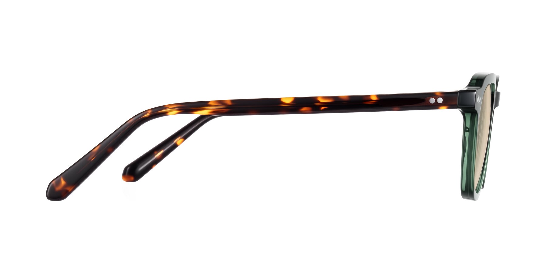 Side of 1484 in Green/Tortoise with Light Brown Tinted Lenses