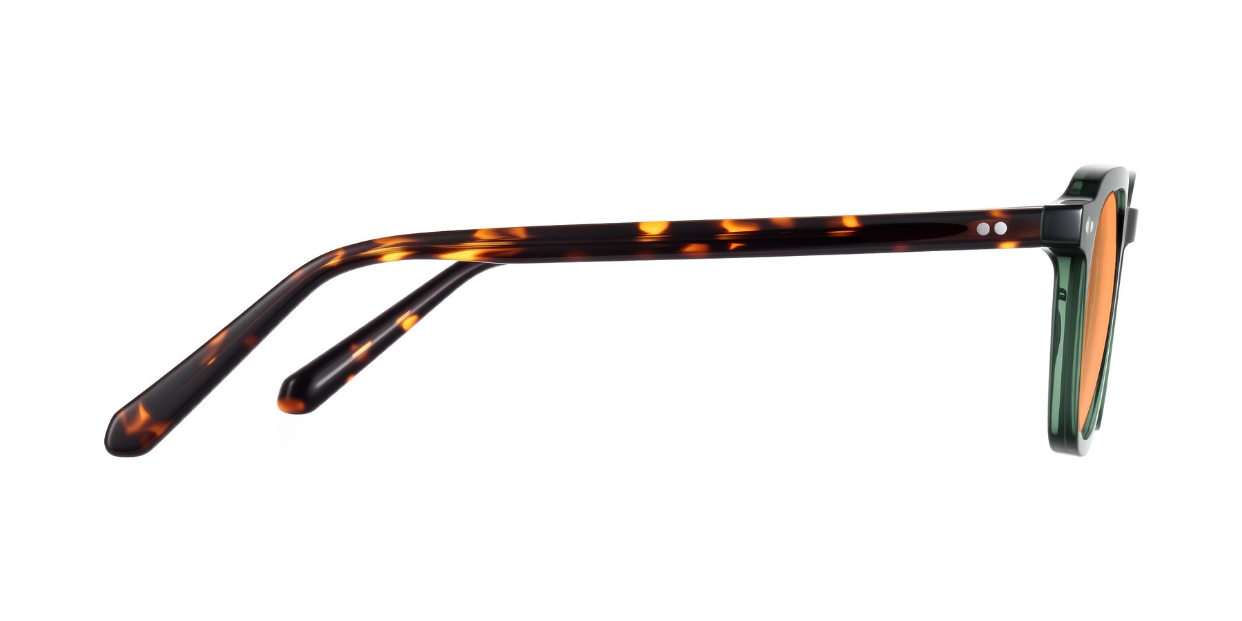 Side of 1484 in Green/Tortoise with Medium Orange Tinted Lenses