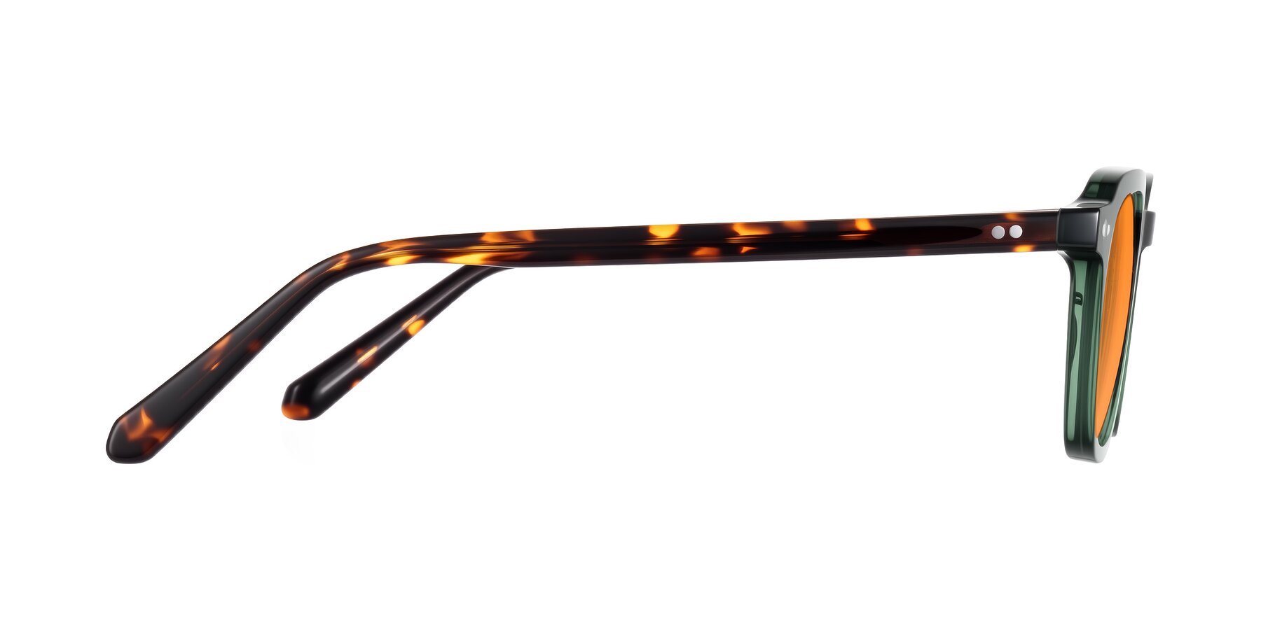 Side of 1484 in Green/Tortoise with Orange Tinted Lenses