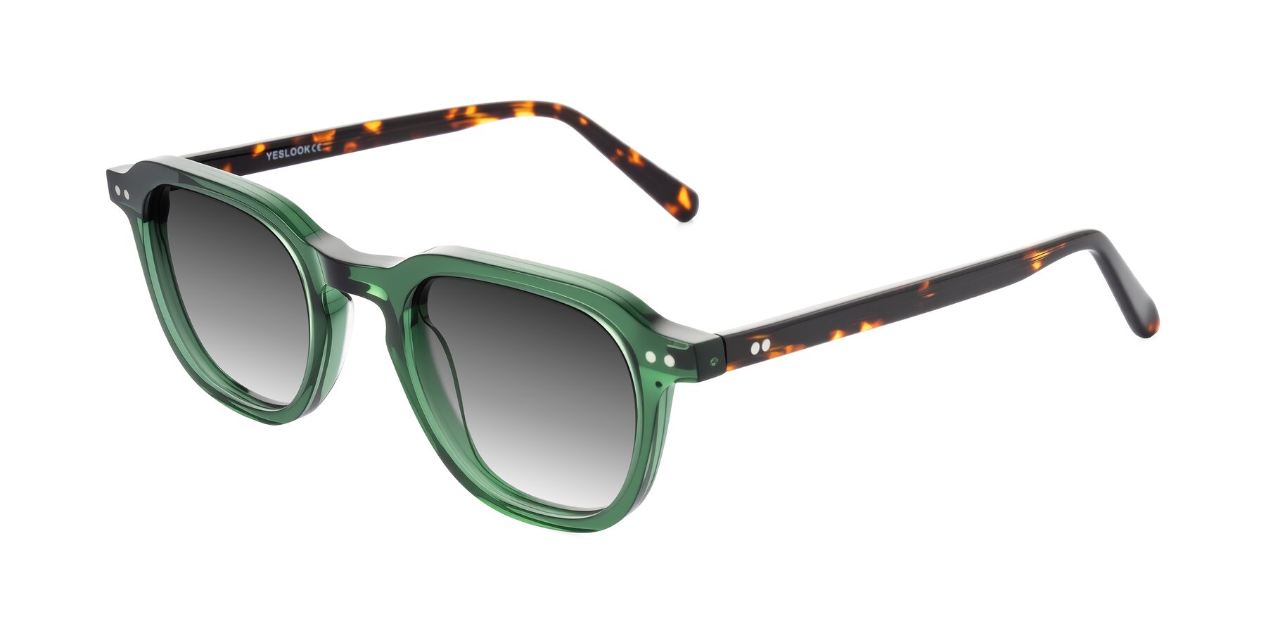Angle of 1484 in Green/Tortoise with Gray Gradient Lenses
