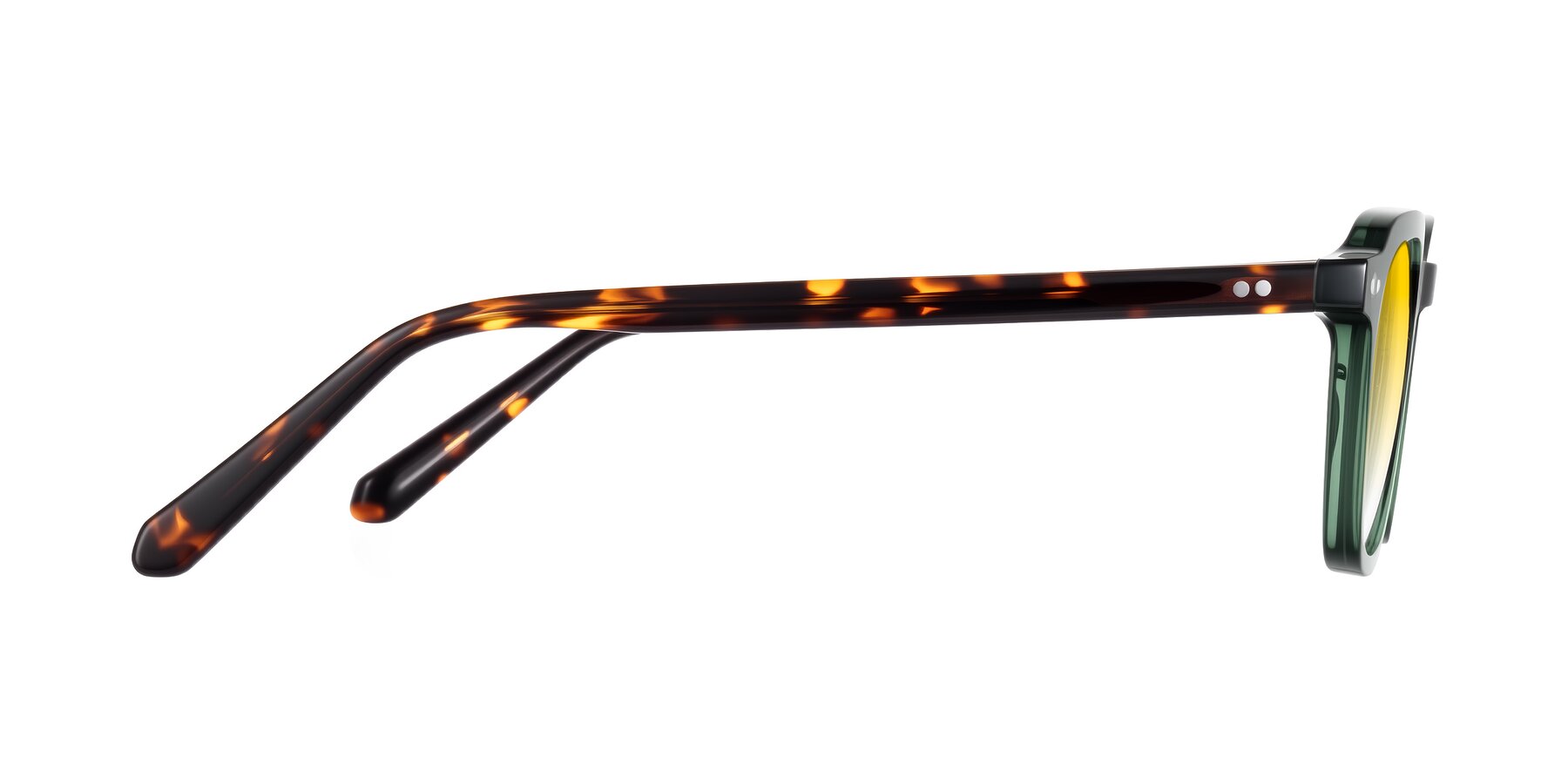 Side of 1484 in Green/Tortoise with Yellow Gradient Lenses