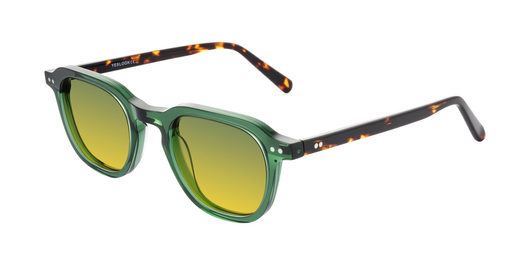 Angle of 1484 in Green/Tortoise with Green / Yellow Gradient Lenses
