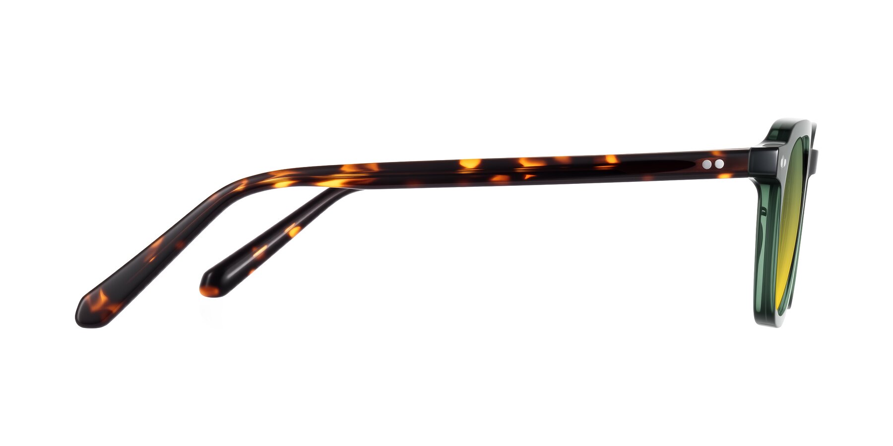 Side of 1484 in Green/Tortoise with Green / Yellow Gradient Lenses