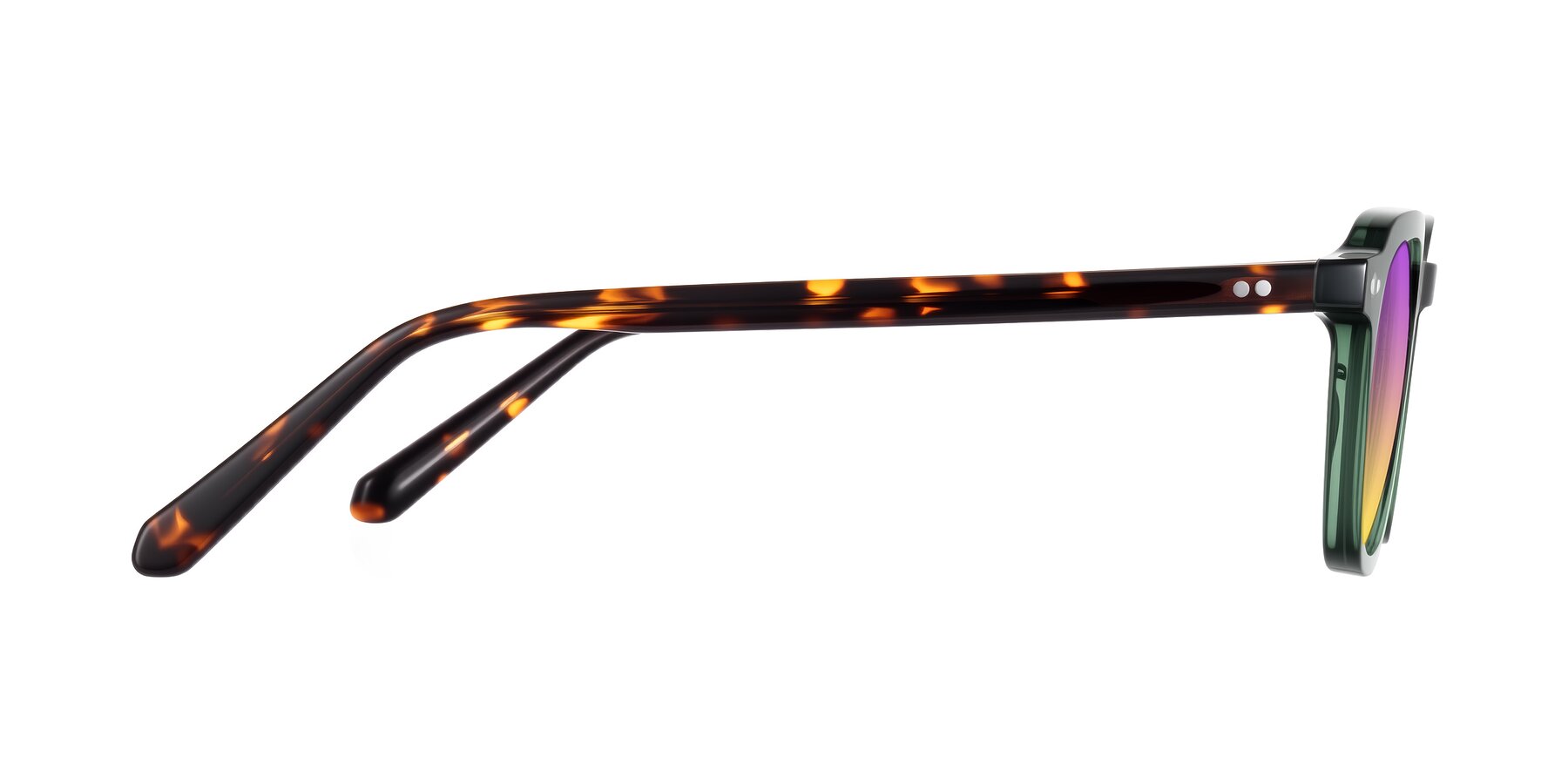 Side of 1484 in Green/Tortoise with Purple / Yellow Gradient Lenses