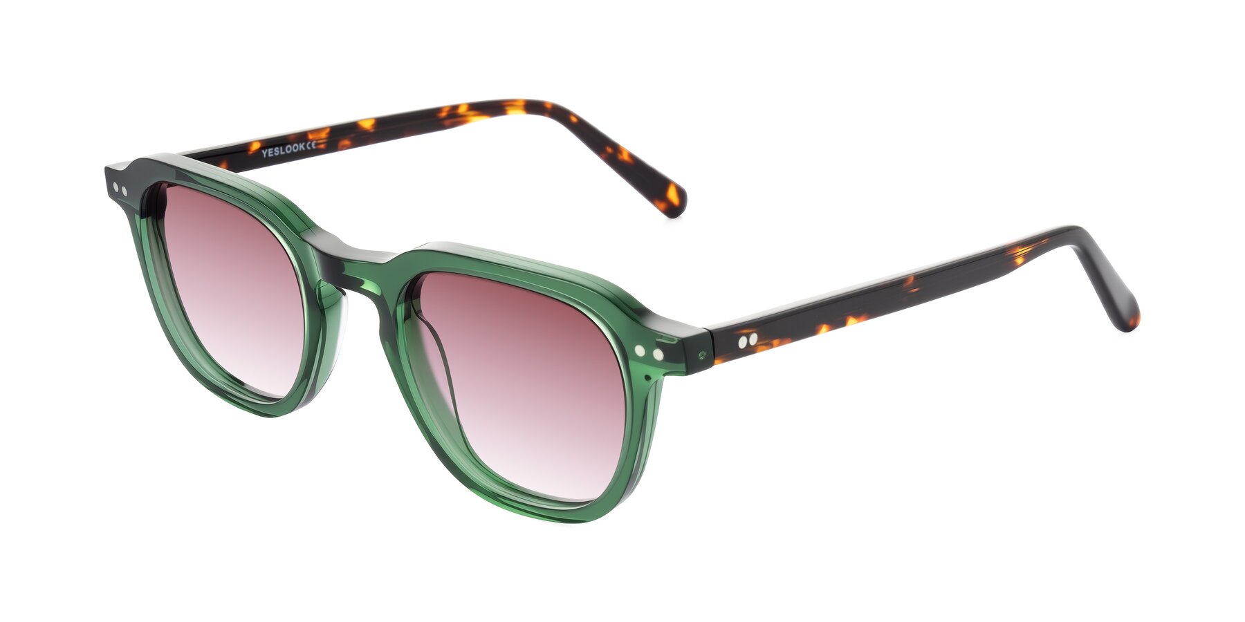 Angle of 1484 in Green/Tortoise with Garnet Gradient Lenses