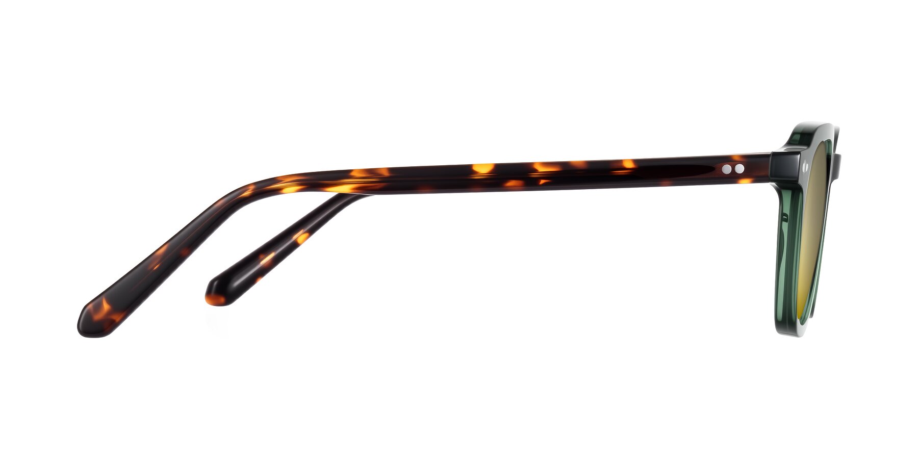 Side of 1484 in Green/Tortoise with Gold Mirrored Lenses