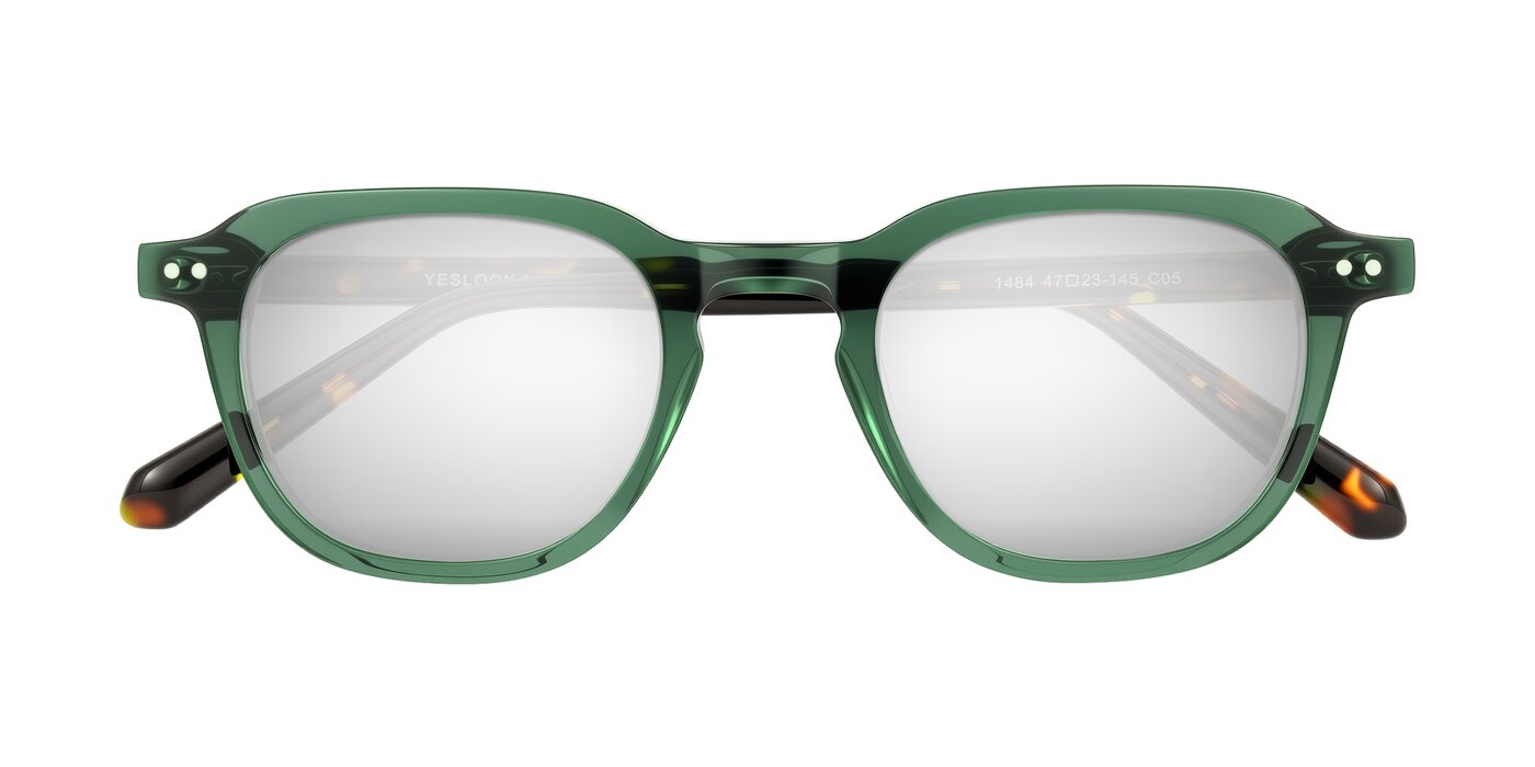 1484 - Green/Tortoise Flash Mirrored Sunglasses