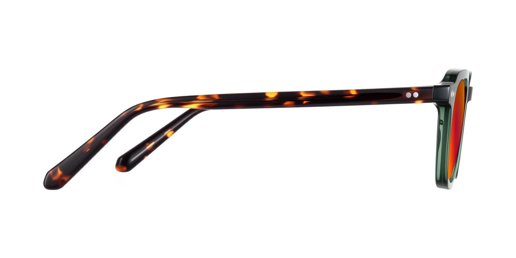Side of 1484 in Green/Tortoise with Red Gold Mirrored Lenses