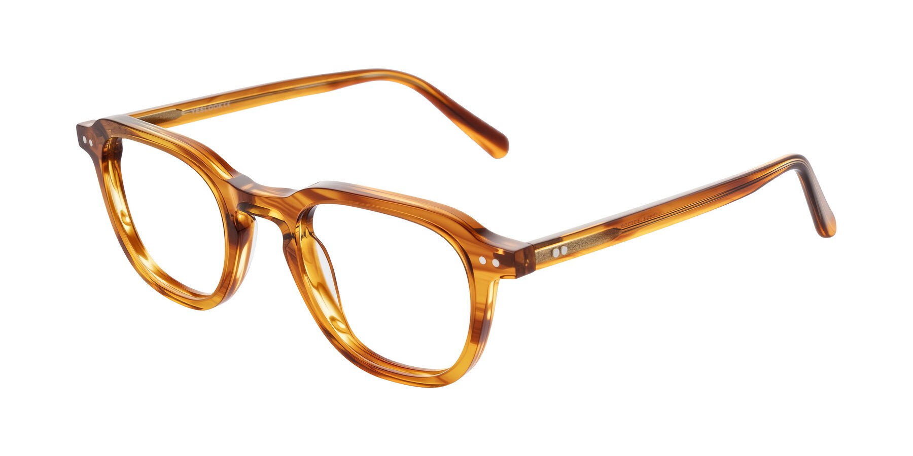 Angle of 1484 in Brown Striped with Clear Blue Light Blocking Lenses