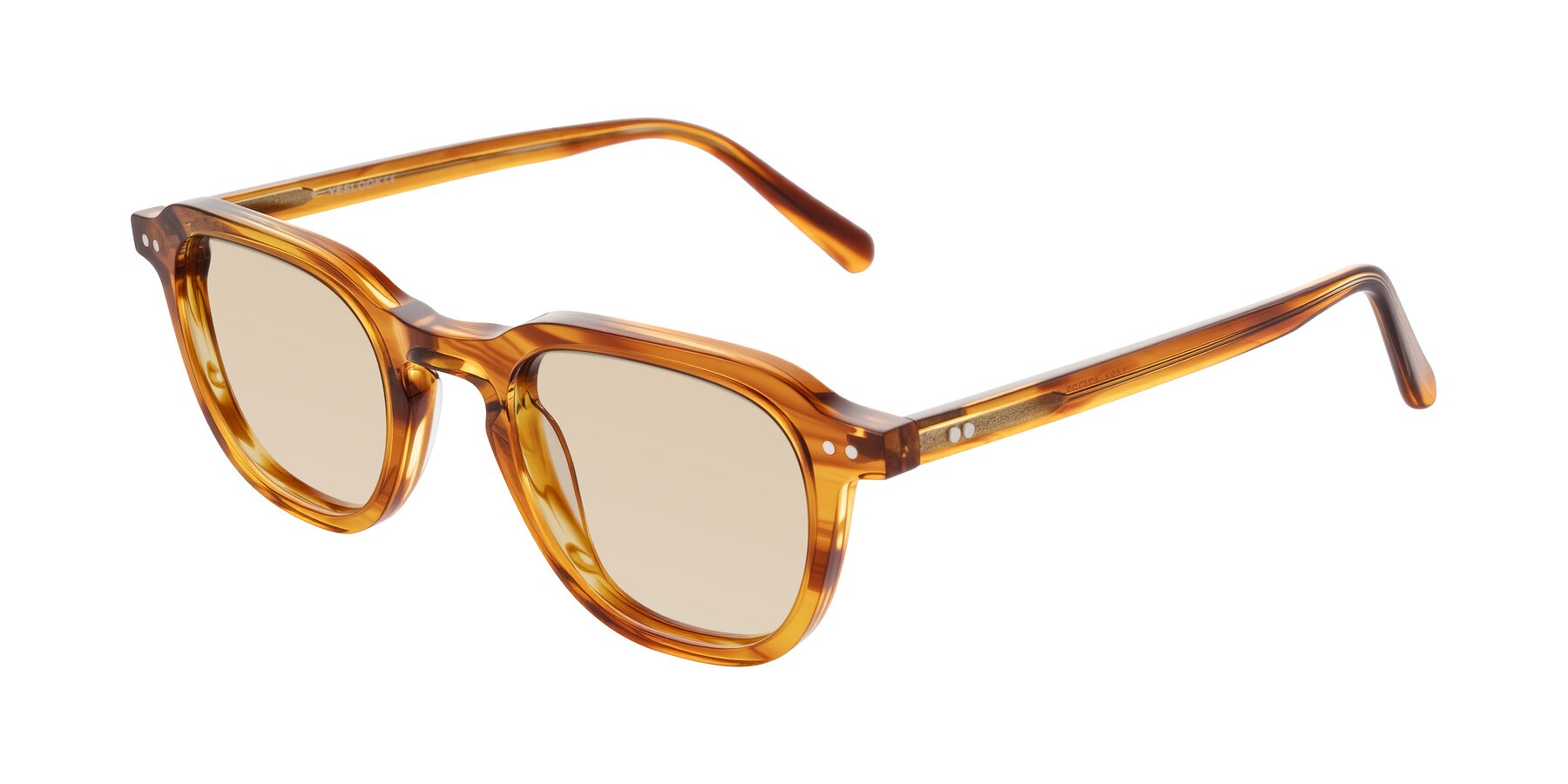 Angle of 1484 in Brown Striped with Light Brown Tinted Lenses