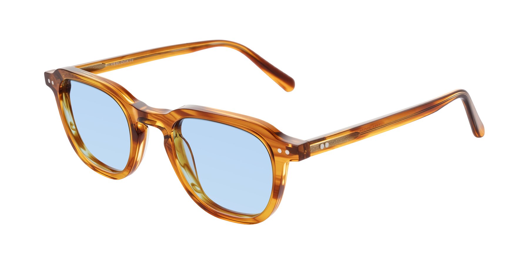 Angle of 1484 in Brown Striped with Light Blue Tinted Lenses