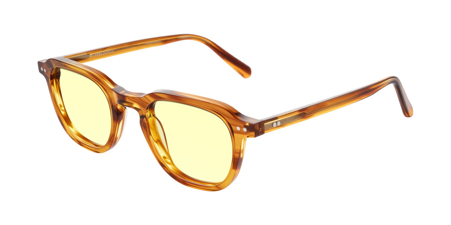 Angle of 1484 in Brown Striped with Light Yellow Tinted Lenses