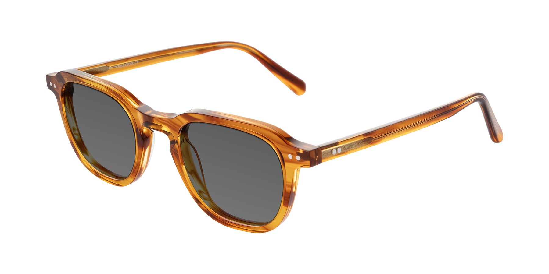 Angle of 1484 in Brown Striped with Medium Gray Tinted Lenses