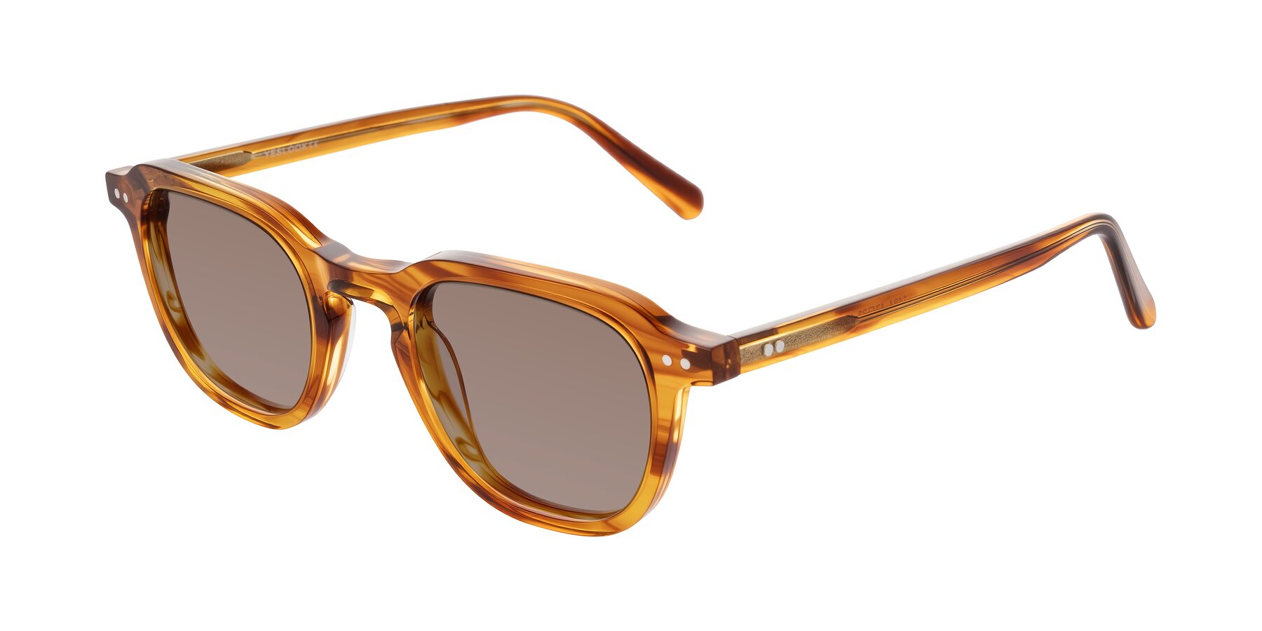 Angle of 1484 in Brown Striped with Medium Brown Tinted Lenses