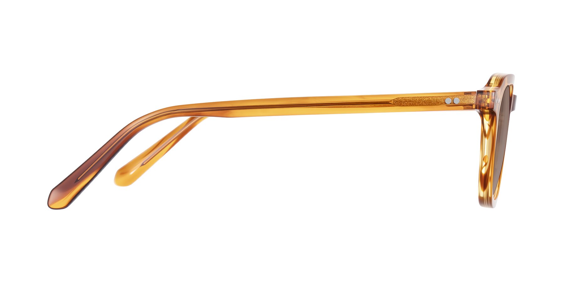 Side of 1484 in Brown Striped with Medium Brown Tinted Lenses