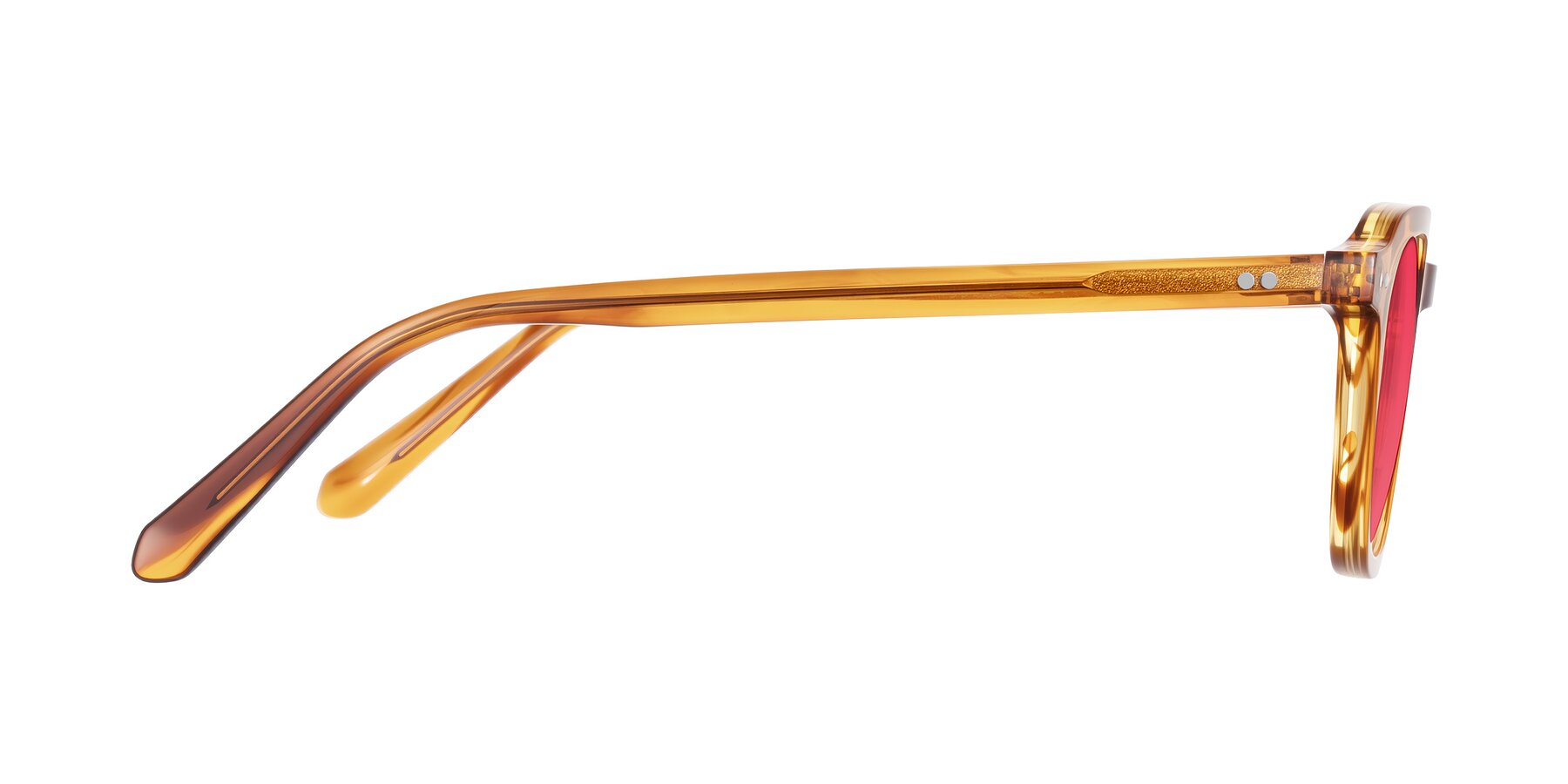 Side of 1484 in Brown Striped with Red Tinted Lenses