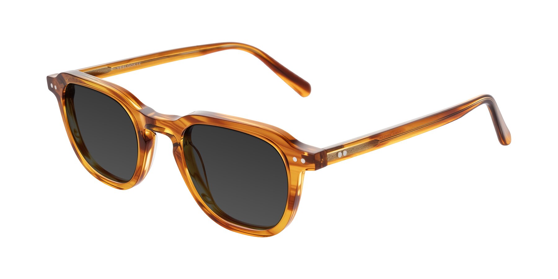 Angle of 1484 in Brown Striped with Gray Tinted Lenses