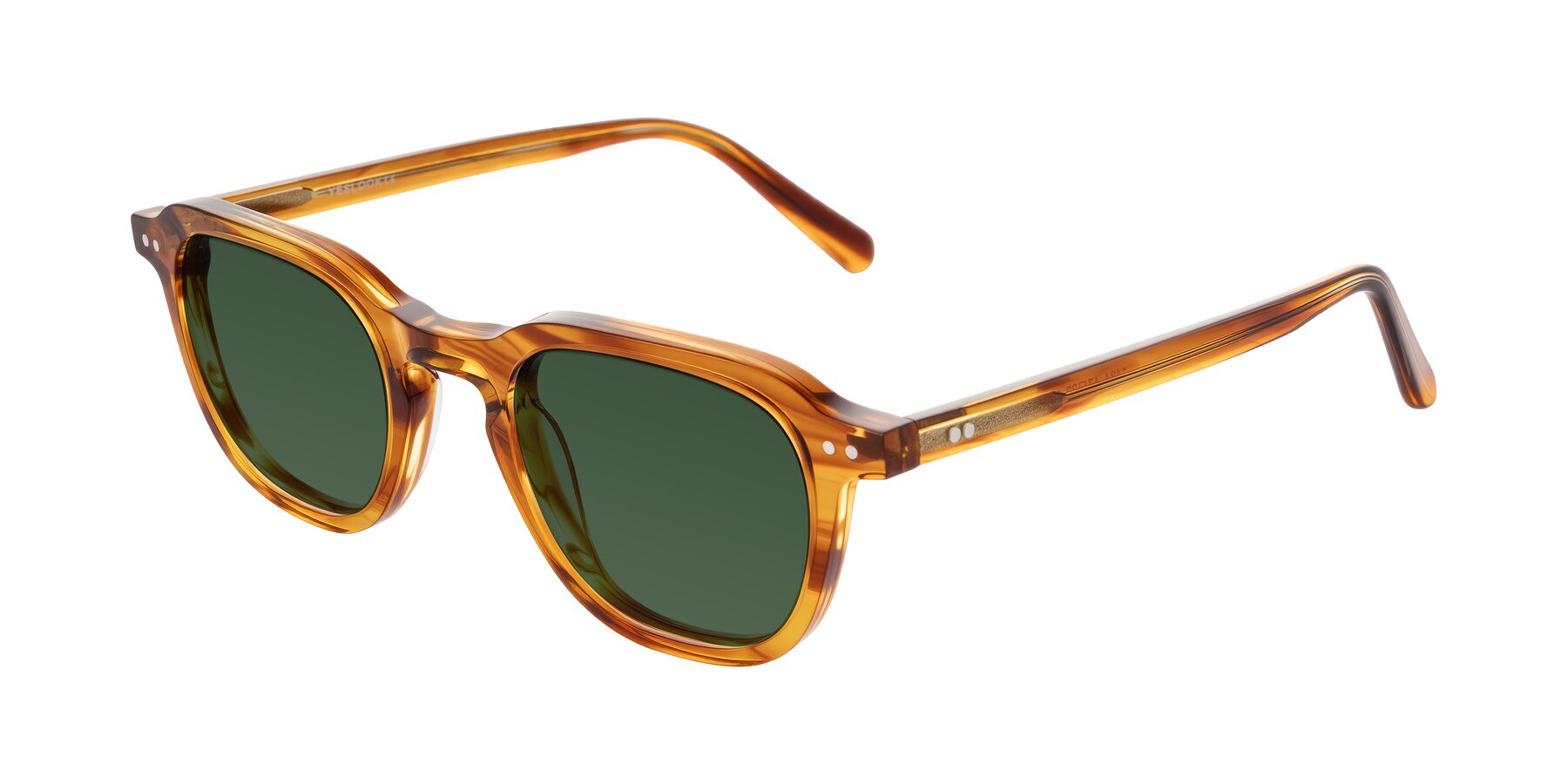 Angle of 1484 in Brown Striped with Green Tinted Lenses
