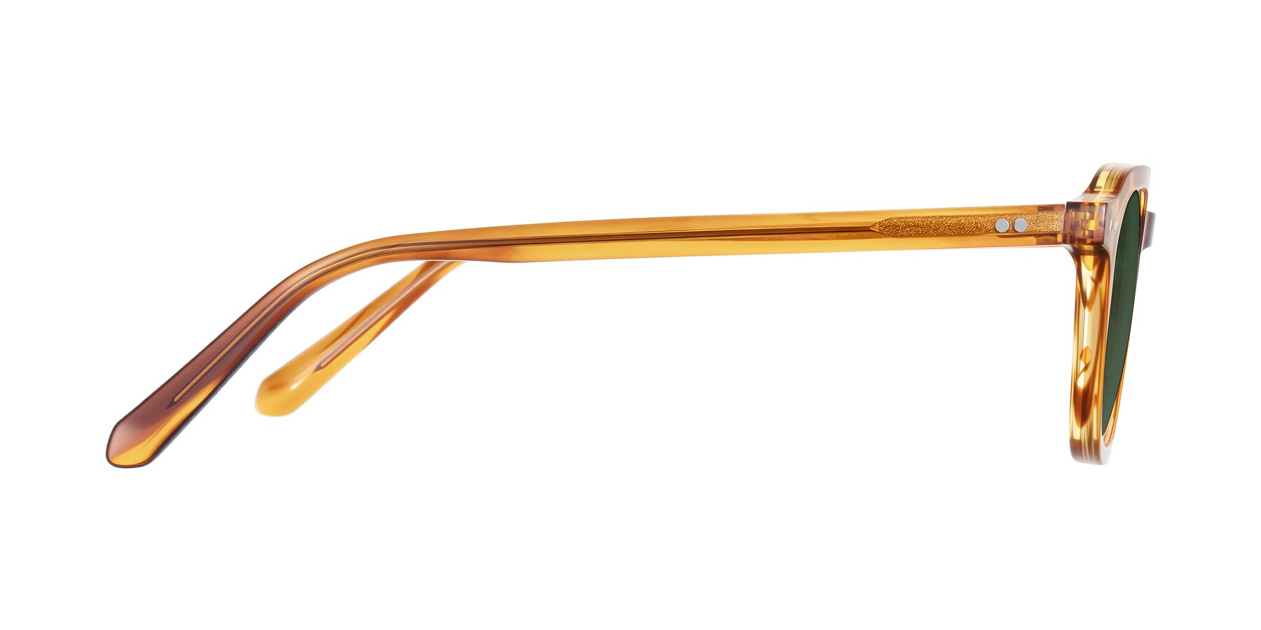 Side of 1484 in Brown Striped with Green Tinted Lenses