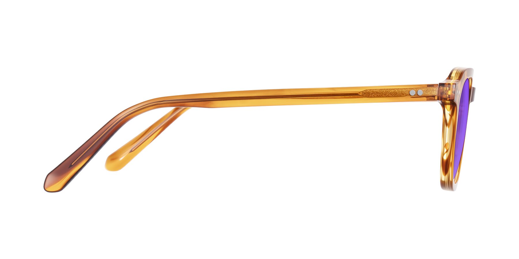 Side of 1484 in Brown Striped with Purple Tinted Lenses