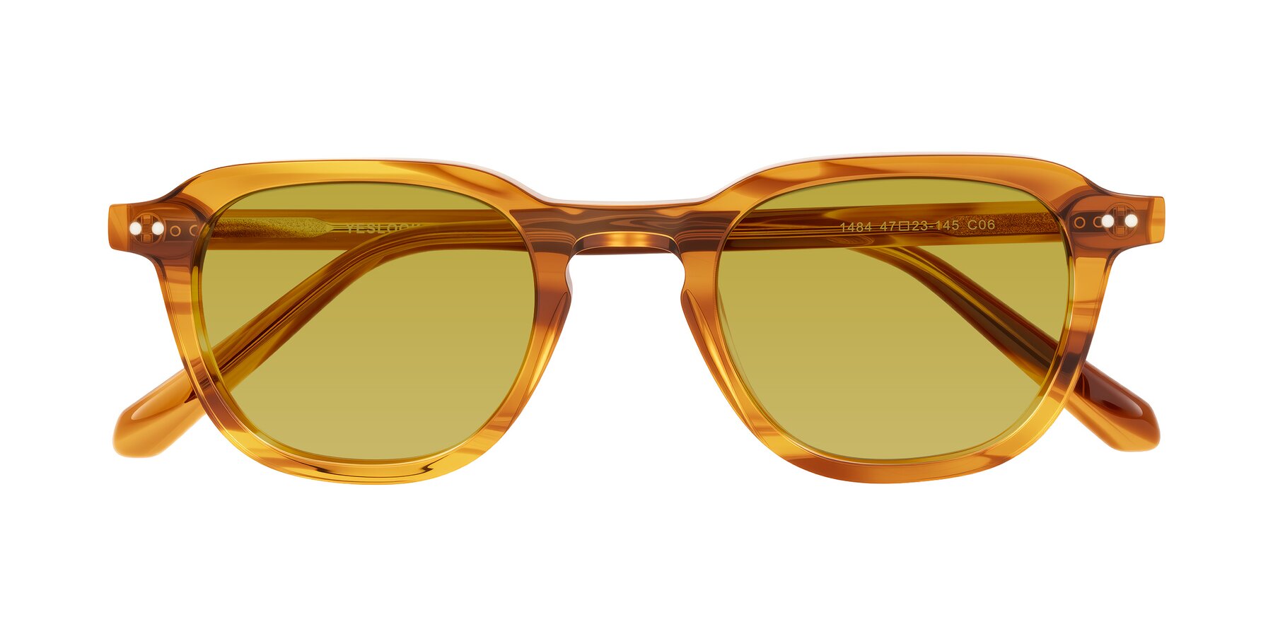 Folded Front of 1484 in Brown Striped with Champagne Tinted Lenses