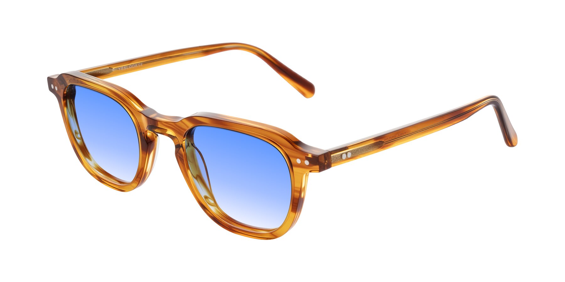 Angle of 1484 in Brown Striped with Blue Gradient Lenses