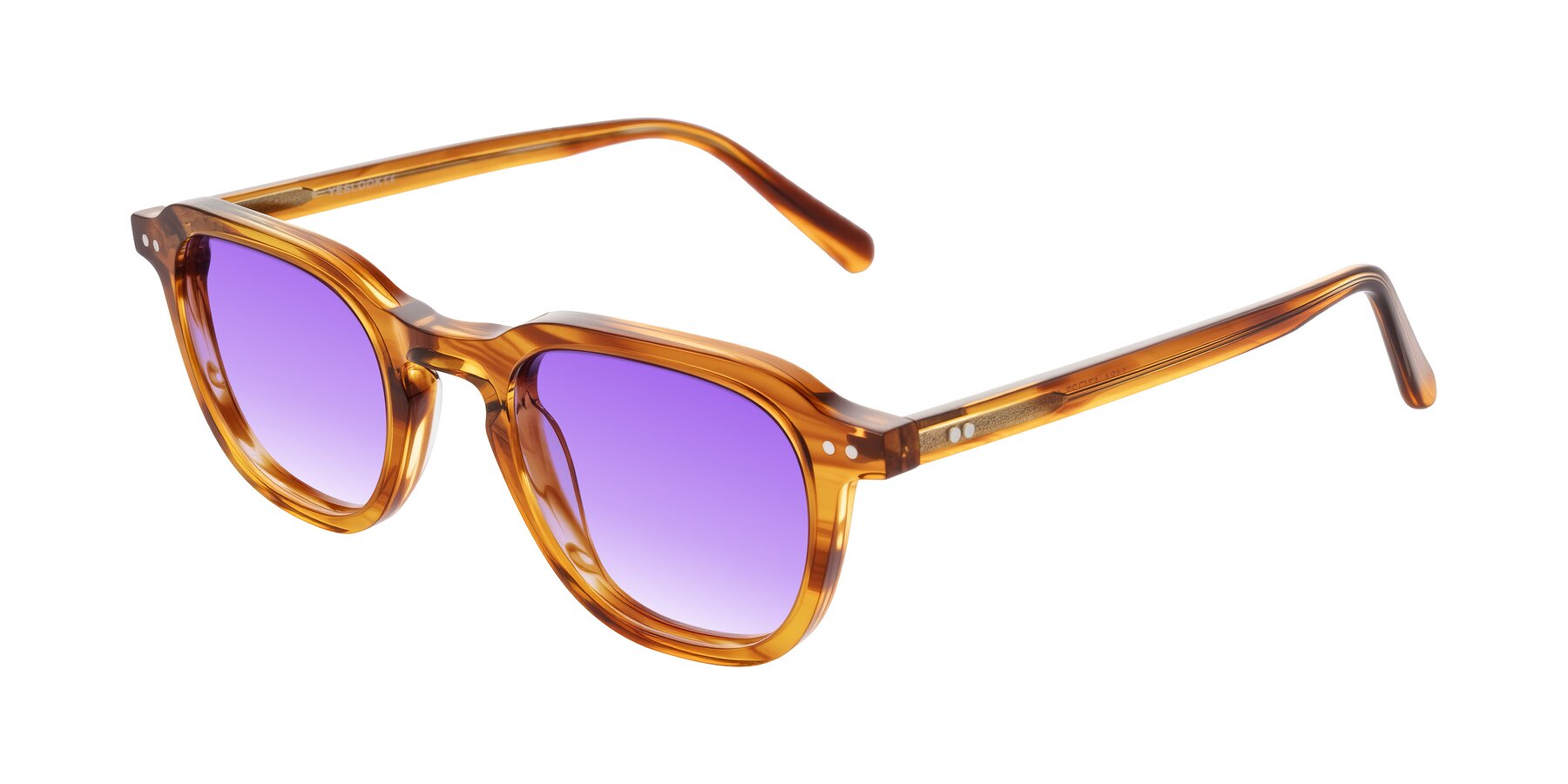 Angle of 1484 in Brown Striped with Purple Gradient Lenses