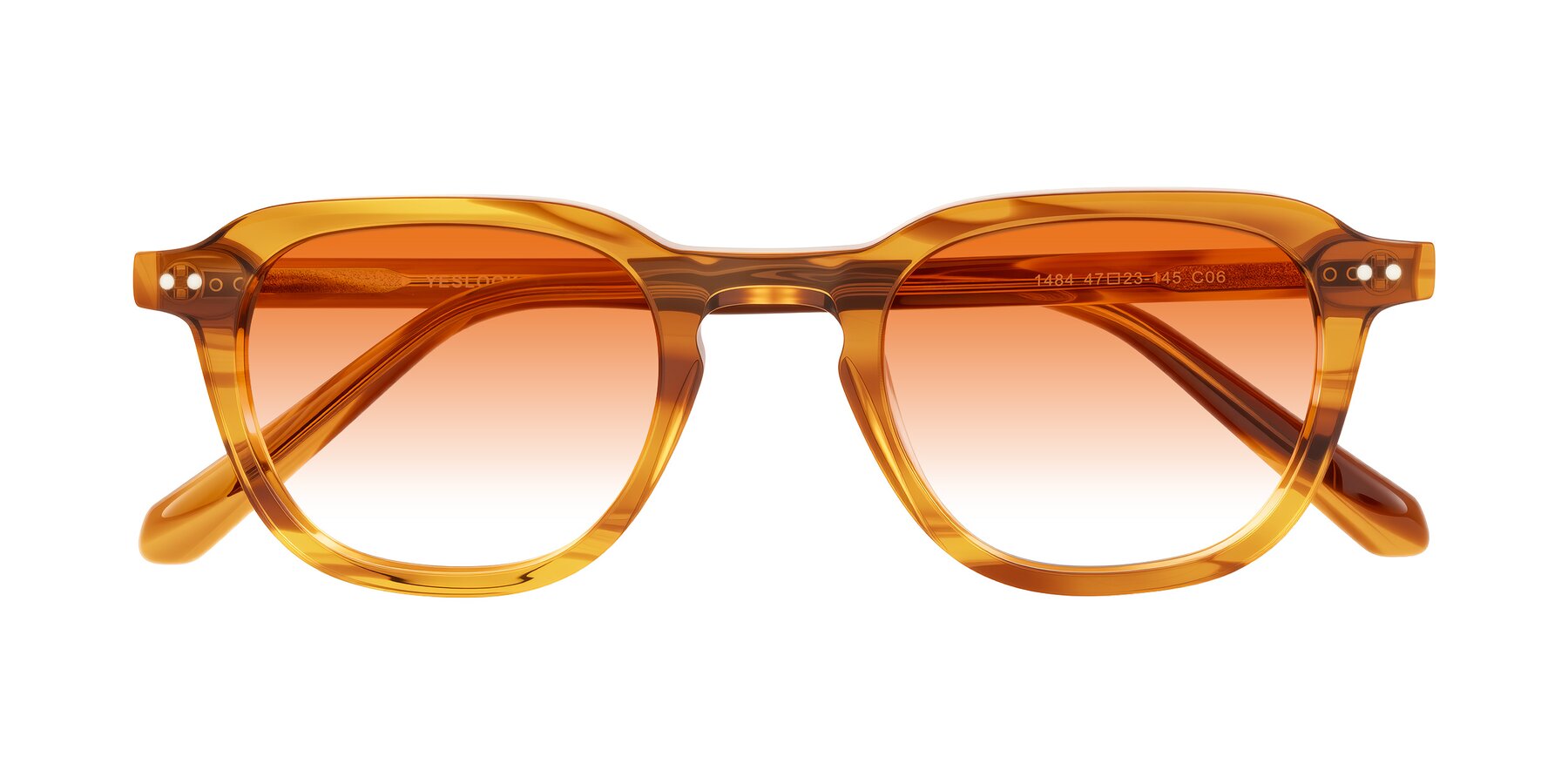 Folded Front of 1484 in Brown Striped with Orange Gradient Lenses